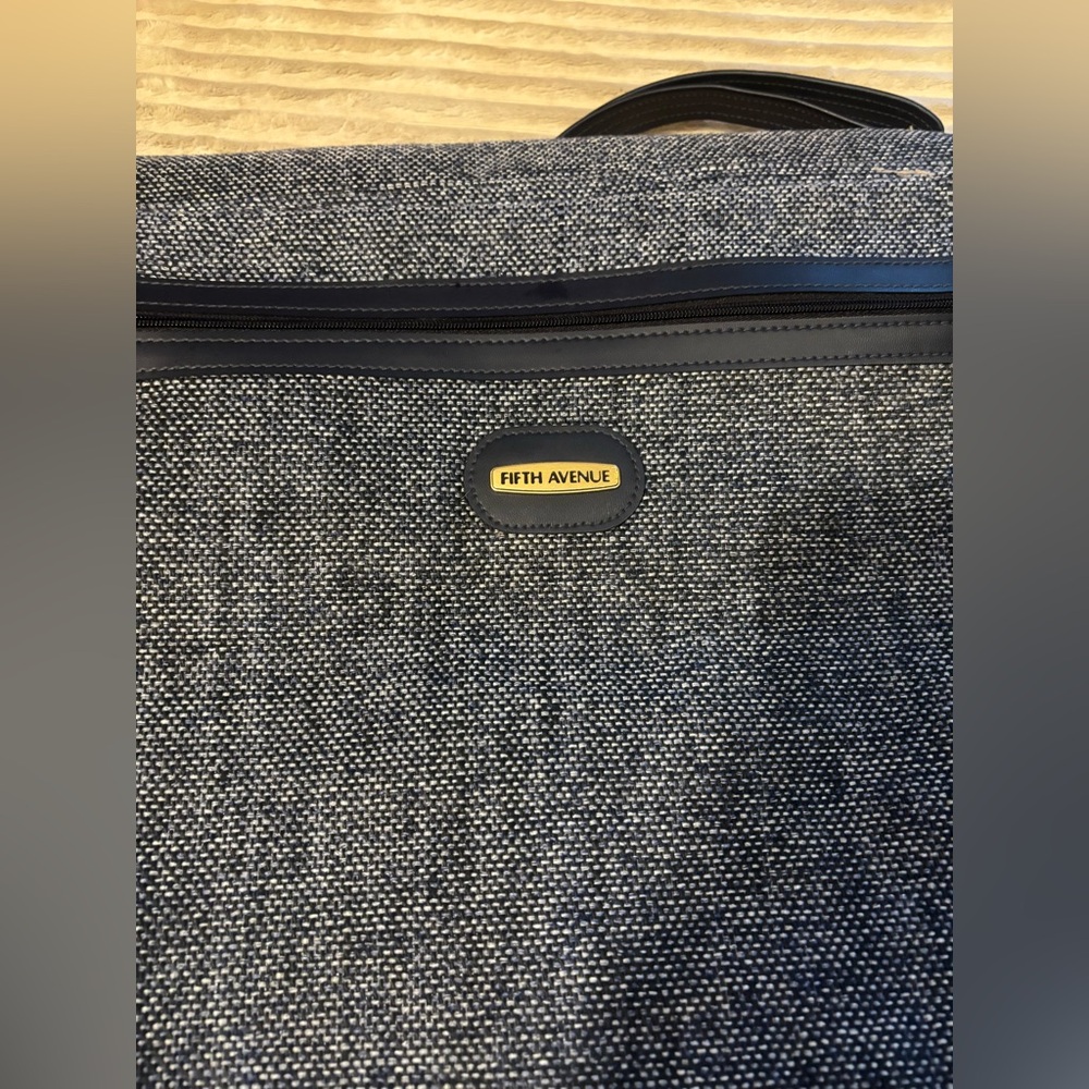 Vintage Fifth Avenue Tweed Luggage Set with Garment Bag